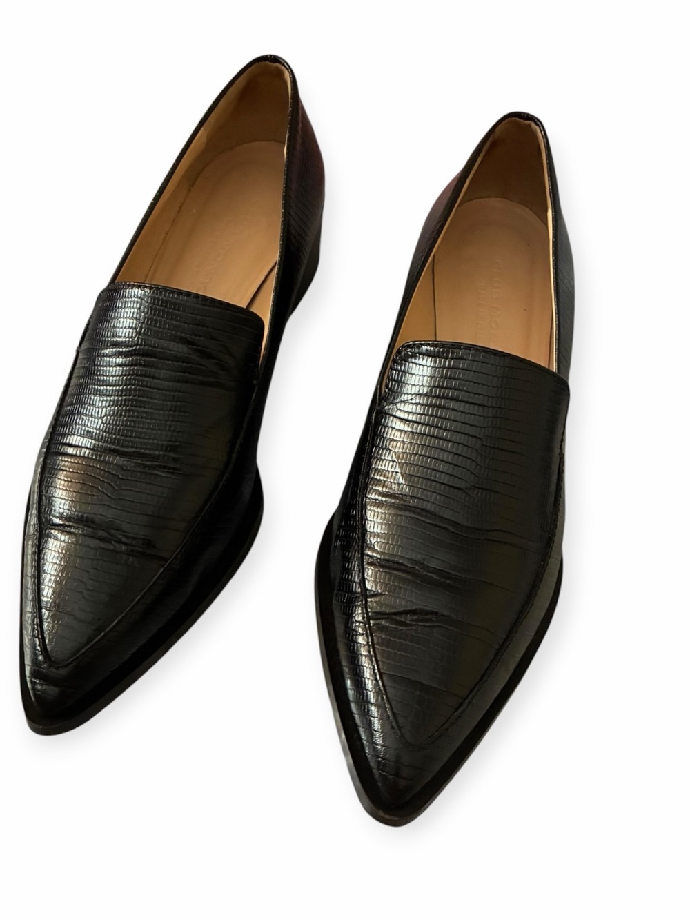 Club Monaco Alexia Loafer with a textured, embossed leather finish